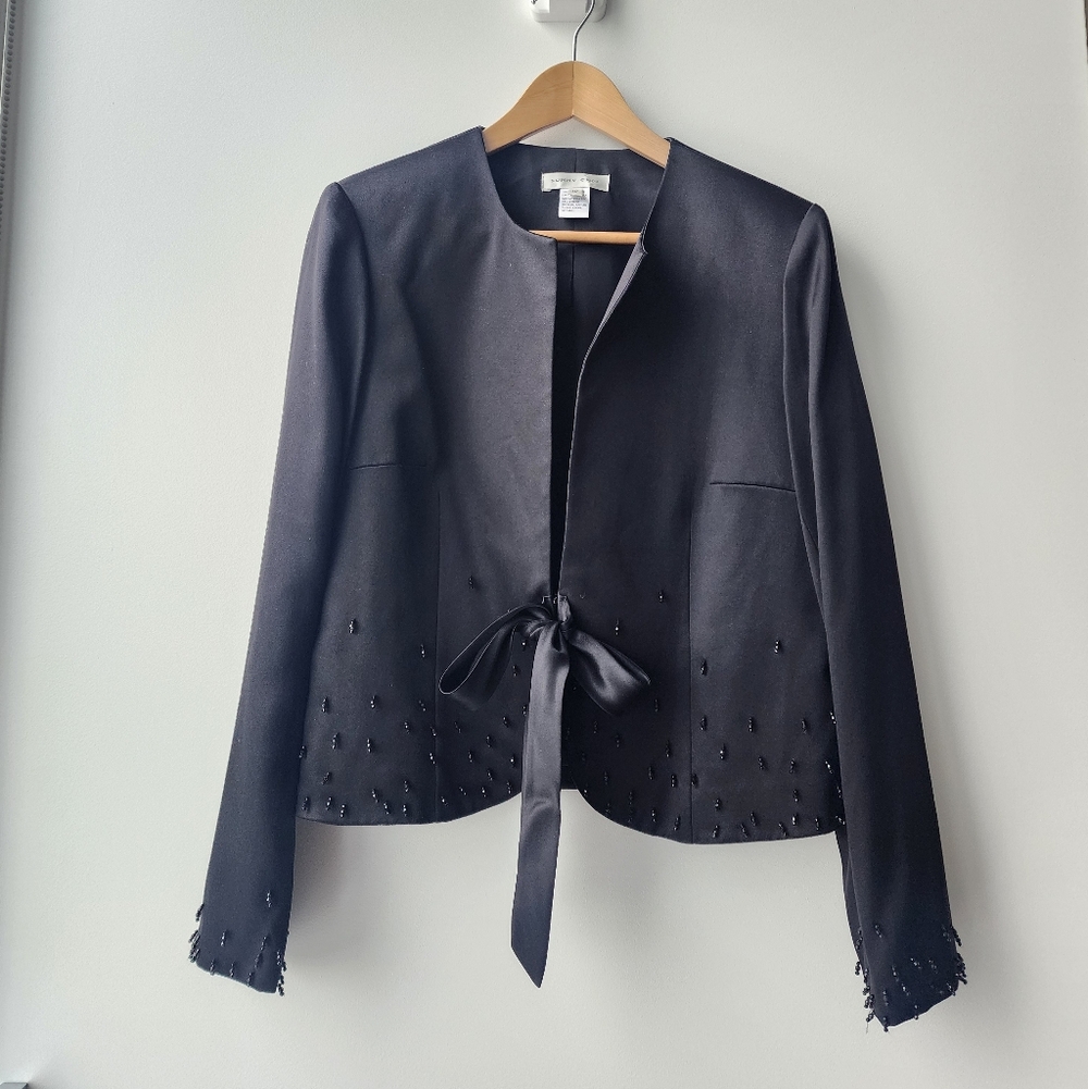 Sunny Choi 100% Silk Beaded Tear Drop Elegant Formal Jacket